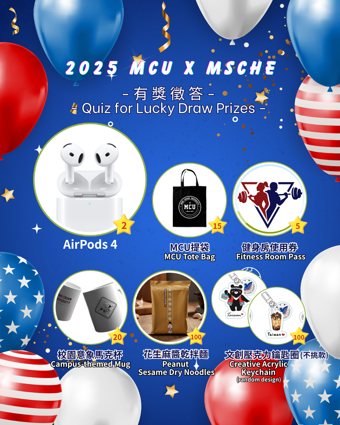 Featured image for “銘傳大學MSCHE認證有獎徵答開跑！AirPods等242份大獎等你拿”